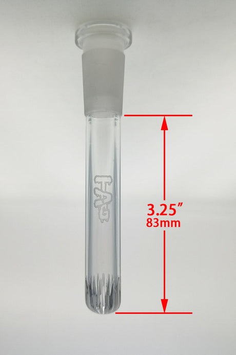 TAG 3.25" Closed End Super Slit Showerhead Downstem Front View - Clear