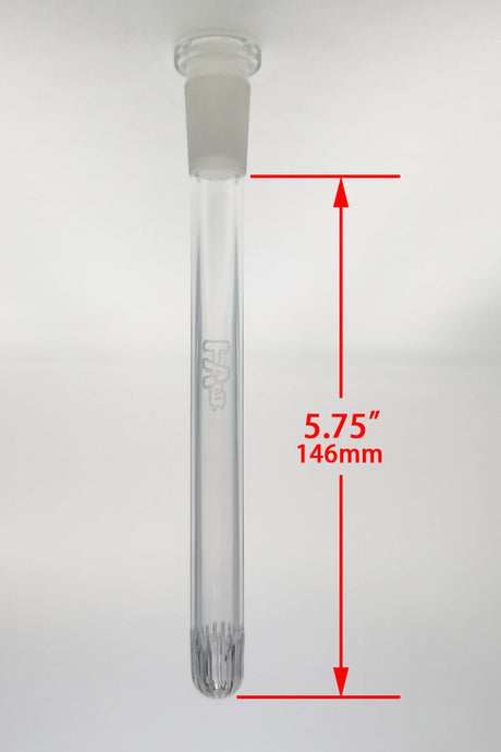 TAG 18/14MM Closed End Rounded Showerhead Downstem Front View with Measurements