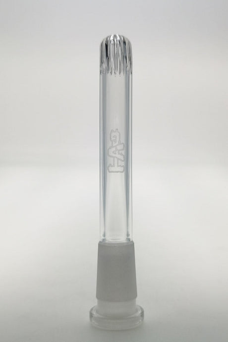 TAG 18/14MM showerhead downstem with super slit, front view on white background