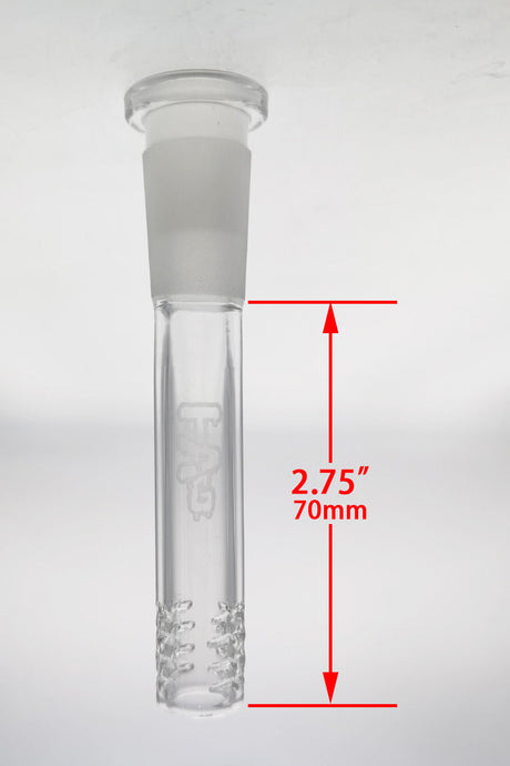 TAG 2.75" Quartz Multiplying Rod Downstem with 32 Slits, Clear with Engraved Logo