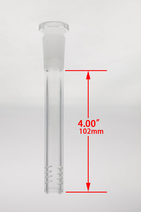Thick Ass Glass Quartz Downstem 18/14MM with 32-Slit Diffusion, Clear, 4 Inch Size, Front View