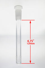 TAG 18/14MM Open End Downstem with 32 Slits for Bongs, Front View with Measurements