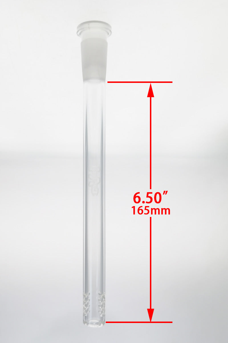 TAG 18/14MM 32 Slit Downstem for Bongs, Front View on White Background, 6.50" Length