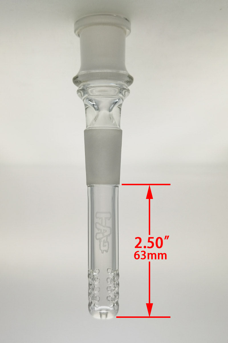TAG 2.50" Clear Open End Downstem with 32 Slit Multiplying Rod, Front View