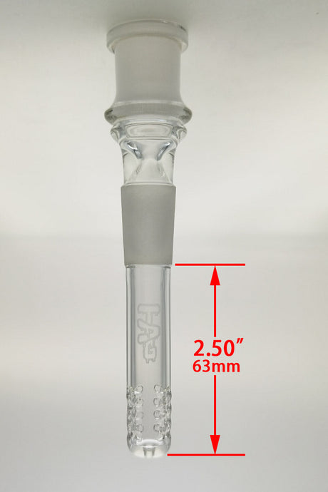 TAG 2.50" Clear Open End Downstem with 32 Slit Multiplying Rod, Front View