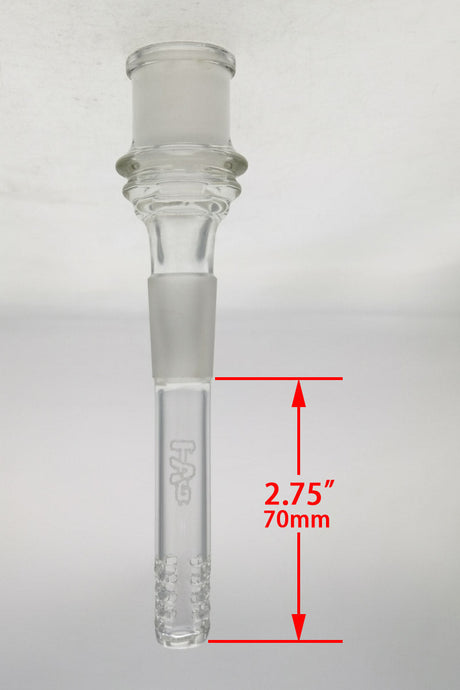 TAG 2.75" Clear Open End Downstem with 32 Slit Multiplying Rod and Engraved Logo