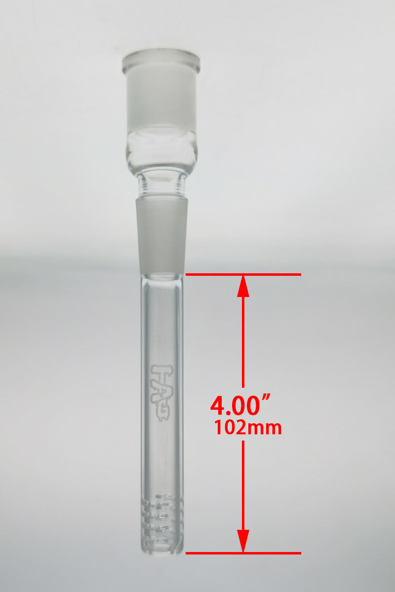 TAG 4.00" Clear Open End Downstem with 32 Slit Multiplying Rod for Bongs - Front View