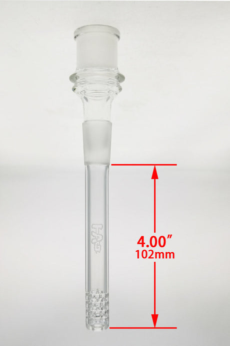 TAG 4-inch Open End Downstem with 32 Slit Multiplying Rod - Clear with Engraved Logo