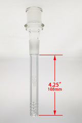 TAG 4.25" Clear Open End Downstem with 32 Slit Multiplying Rod for Bongs - Front View