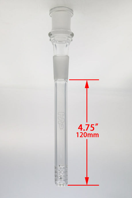 TAG 4.75" Open End Downstem with 32 Slit Multiplying Rod, Clear with Engraved Logo