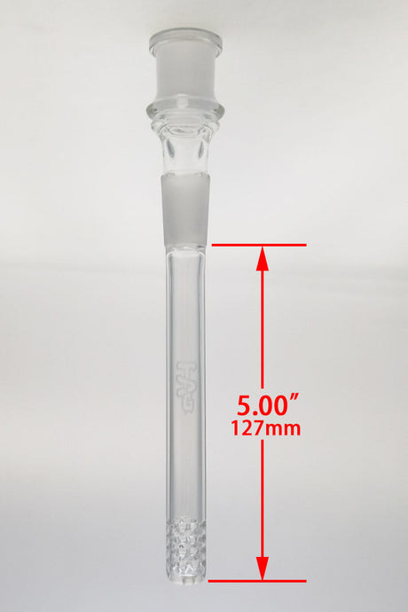 TAG 5-inch Clear Downstem with 32 Slit Multiplying Rod and Engraved Logo, Front View