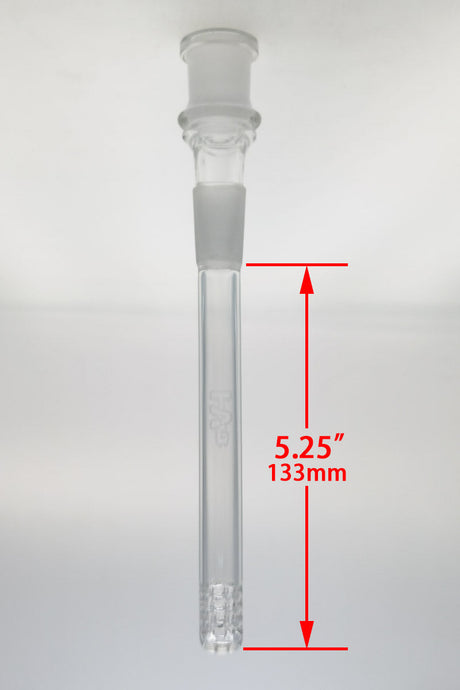 TAG 5.25" Open End Downstem with 32 Slit Multiplying Rod for Bongs, Clear, Front View