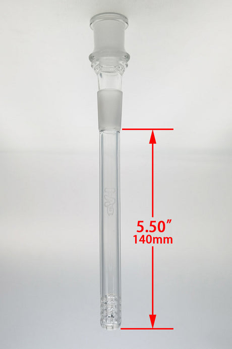 TAG 5.50" Clear Open End Downstem with 32 Slit Multiplying Rod for Bongs - Front View
