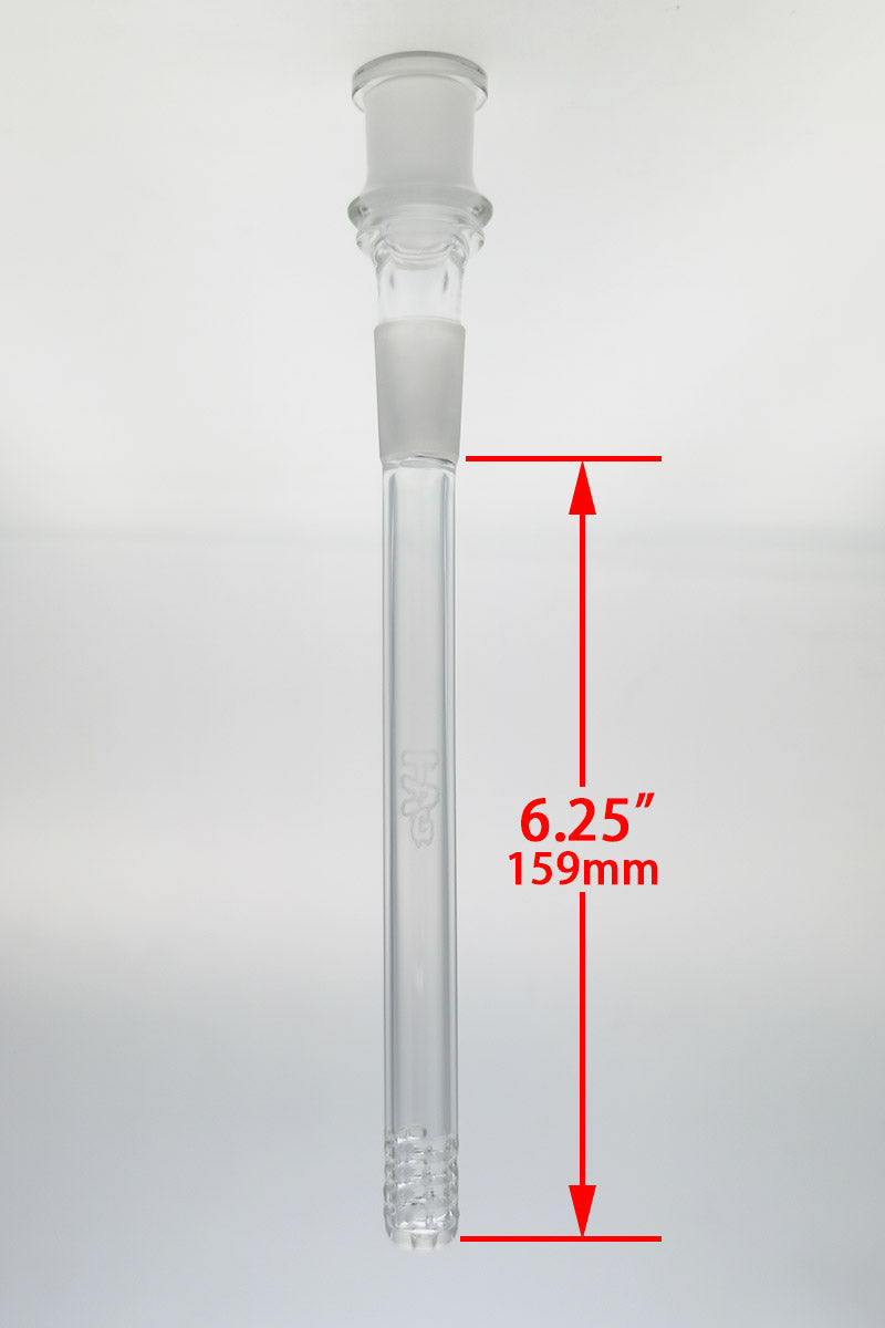 TAG 18/18MM Open End Downstem, 32 Slit, 6.25" Length, Front View on White Background