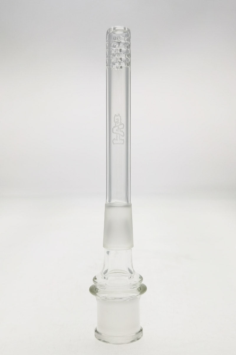 TAG 18/18MM Open End Downstem 32 Slit for Bongs - Clear Glass Front View