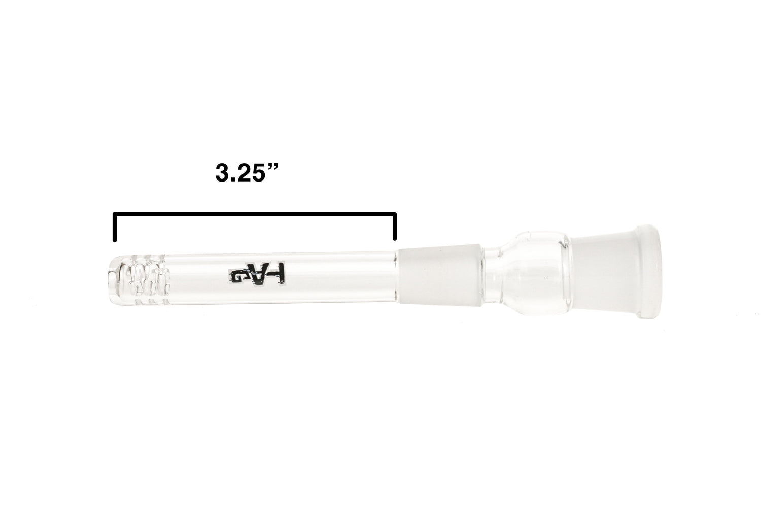 TAG 18/18MM Open End Downstem 32 Slit for Bongs, Front View on White Background
