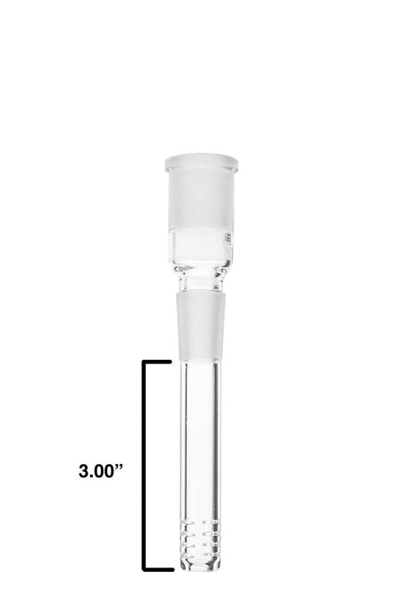 Thick Ass Glass 18MM Downstem - 32 Slit 2.75" Multiplying Rod, Clear View on White Background