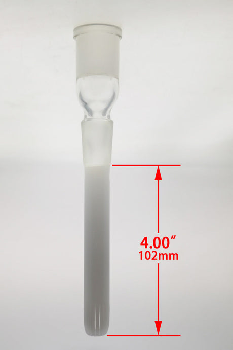 TAG 4-inch Open End Showerhead Downstem by Thick Ass Glass, Front View on White Background