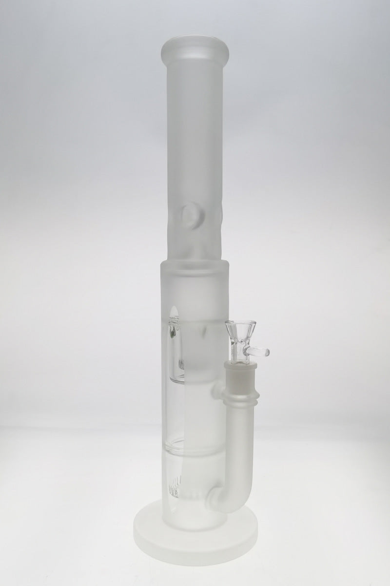 TAG 19" Double Showerhead Bong w/ Helical Dome Guard, Rasta, Front View