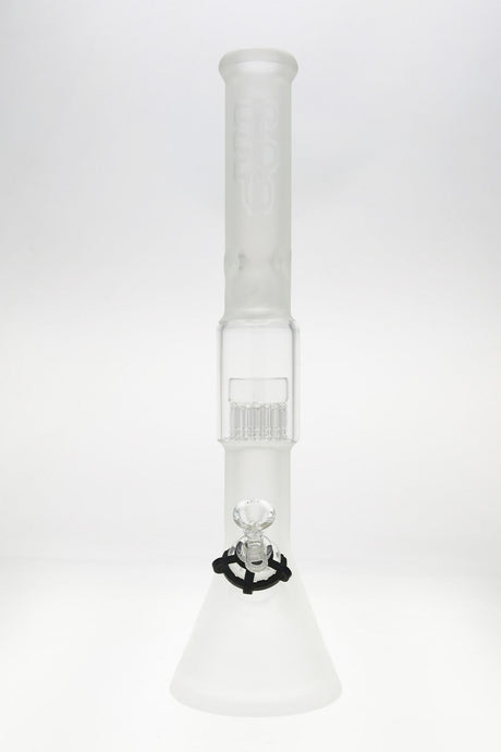 TAG 19" Beaker Bong with 16-Arm Tree Percolator, Rasta Color Accent, Front View on White