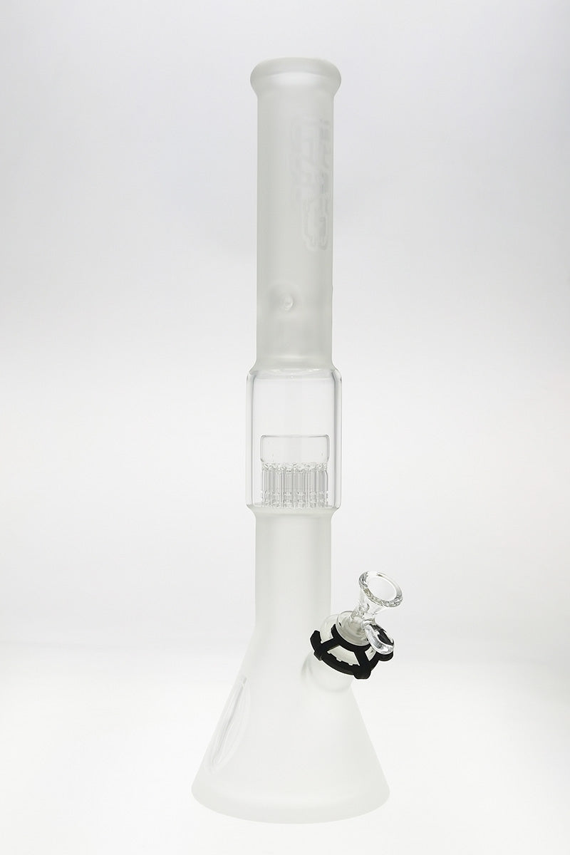 TAG 19" Rasta Beaker Bong with 16-Arm Tree Percolator and 18/14MM Downstem, Front View on White