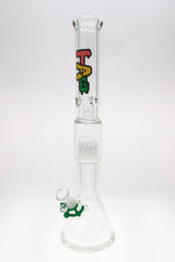 TAG 19" Beaker Bong with Fixed 16-Arm Tree Percolator, 7mm Thick Glass, Rasta Label - Front View