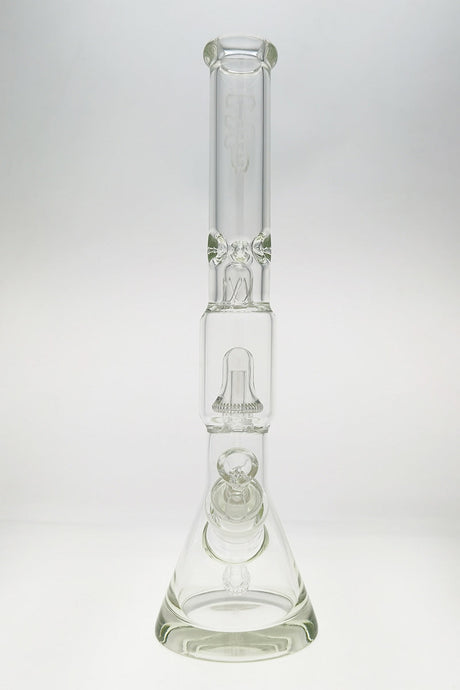 TAG 19" Beaker Bong with Super Slit Bellow UFO Percolator, 50x7MM thick glass, front view