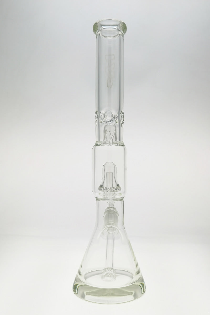 TAG 19" Beaker Bong with UFO Percolator, 50x7MM thick glass, front view on white background