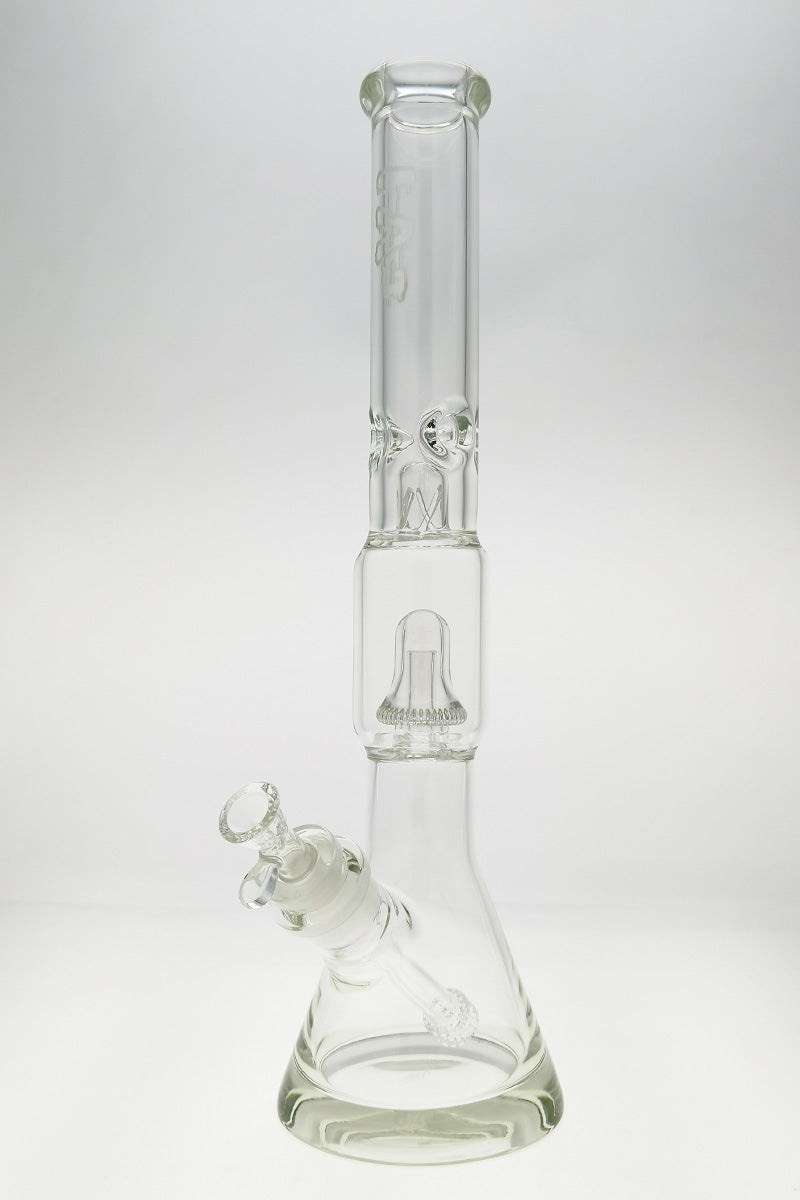 TAG 19" Beaker Bong with Fixed Super Slit Bellow UFO Perc, 50x7MM Glass, Front View on White