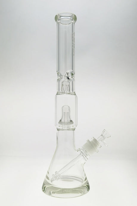 TAG 19" Beaker Bong with Super Slit Bellow UFO Percolator and Thick 7mm Glass, Front View