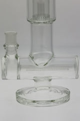 TAG 19" Inline to Fixed Showerhead Bong with Tie-Dye Accents, Thick 7mm Glass, Front View
