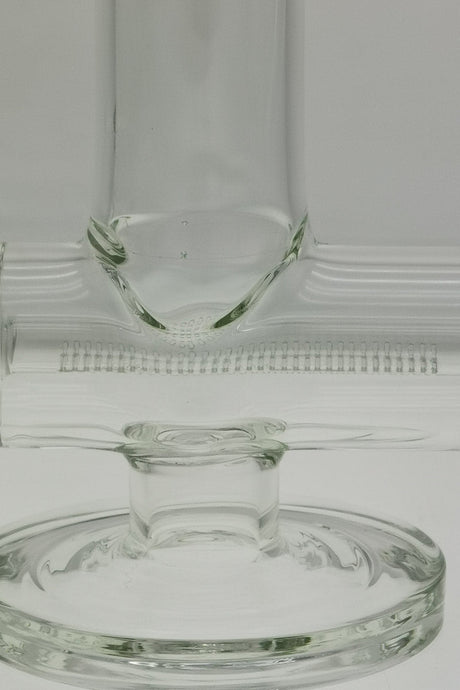 Close-up of TAG 19" Bong with Inline to Fixed Showerhead Percolator in Clear Glass