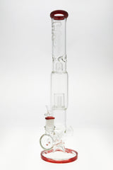 TAG 19" Inline to Fixed Showerhead Bong with Tie Dye Accents, Front View on White Background