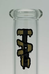 Close-up of TAG 19" Super Slit Showerhead Bong with Tie Dye Logo, 50x7MM Thick Glass