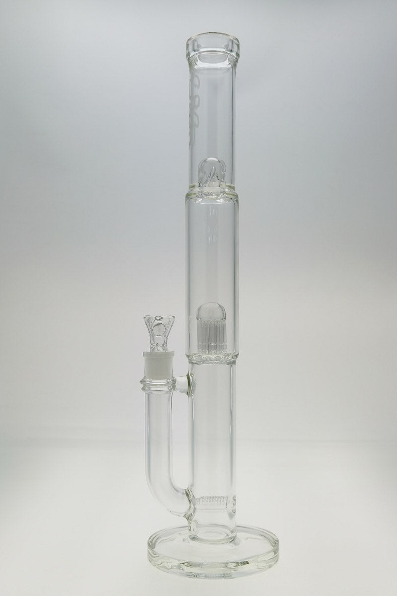 TAG 19" Clear Glass Bong with Super Slit Inline and 12 Arm Tree Percolator, Front View