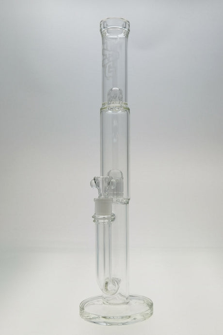 TAG 19" Clear Glass Bong with Super Slit Inline and 12 Arm Tree Percolator, 18MM Female Joint, Front View