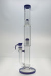 TAG 19" Super Slit Inline to Tree Percolator Bong, Purple Accents, Front View