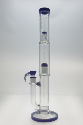TAG 19" Super Slit Inline to Tree Percolator Bong, Purple Accents, Front View