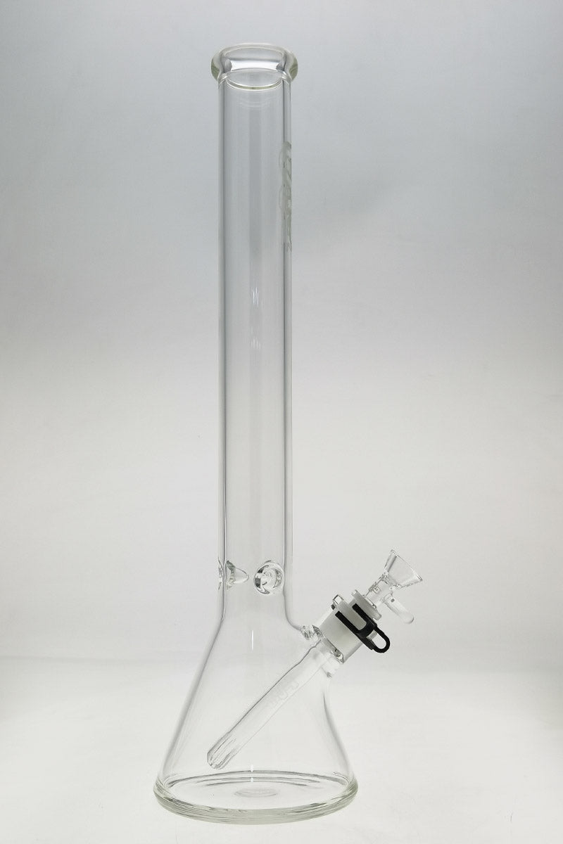 Thick Ass Glass 20" Beaker Bong with 5mm Thickness and Wavy Sandblasted Logo, Front View