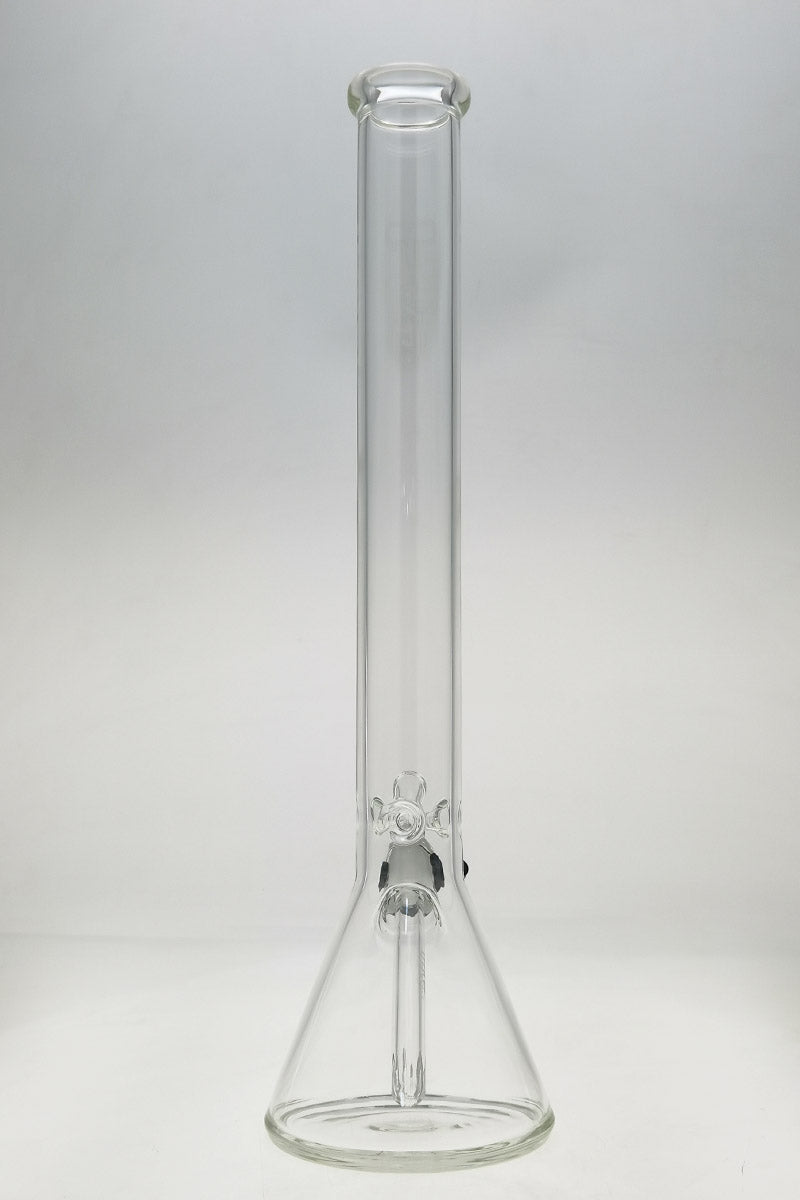 Thick Ass Glass 20" Beaker Bong, 5mm Thick, Clear with Sandblasted Logo, Front View