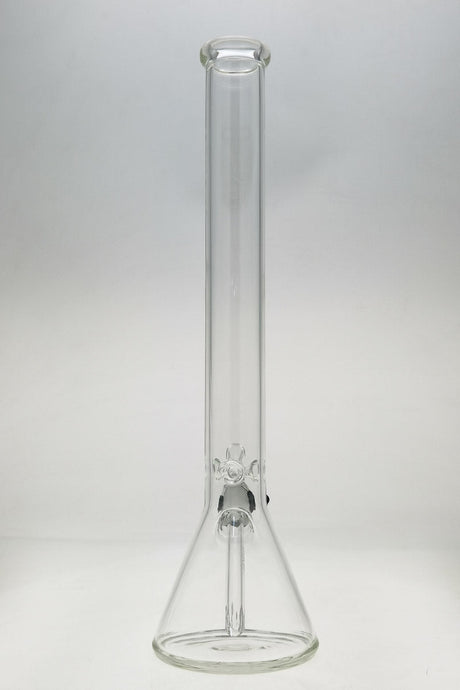 Thick Ass Glass 20" Beaker Bong, 5mm Thick, Clear with Sandblasted Logo, Front View