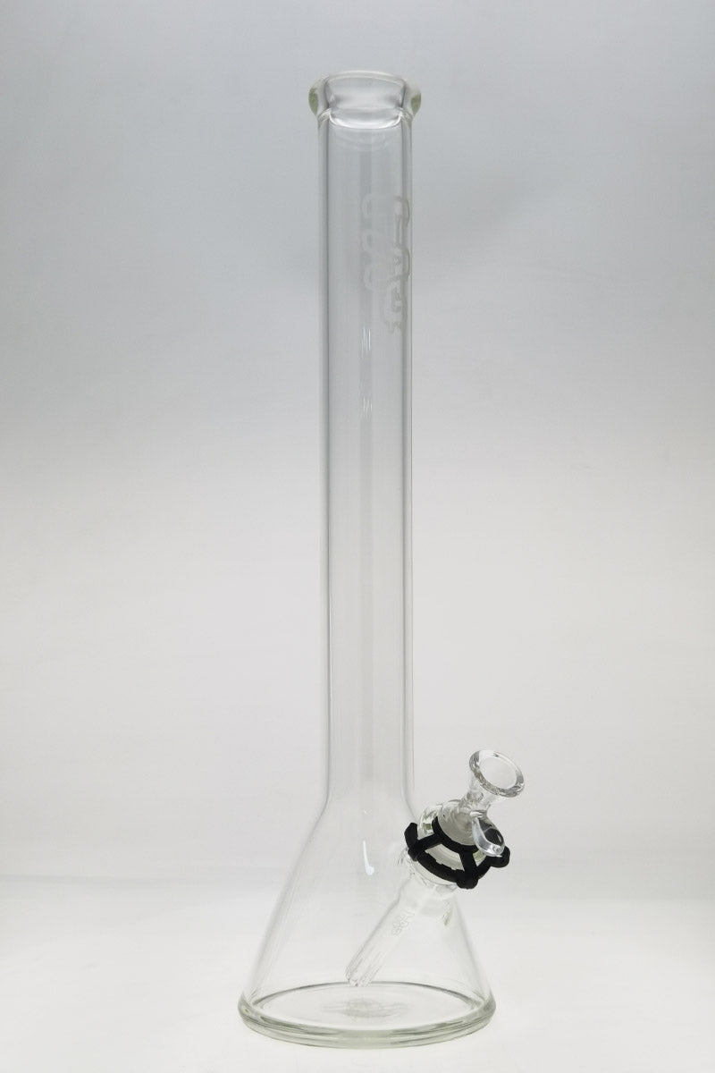 TAG 20" Beaker Bong 50x5MM with 18/14MM Downstem, Wavy Sandblasted Logo, Front View
