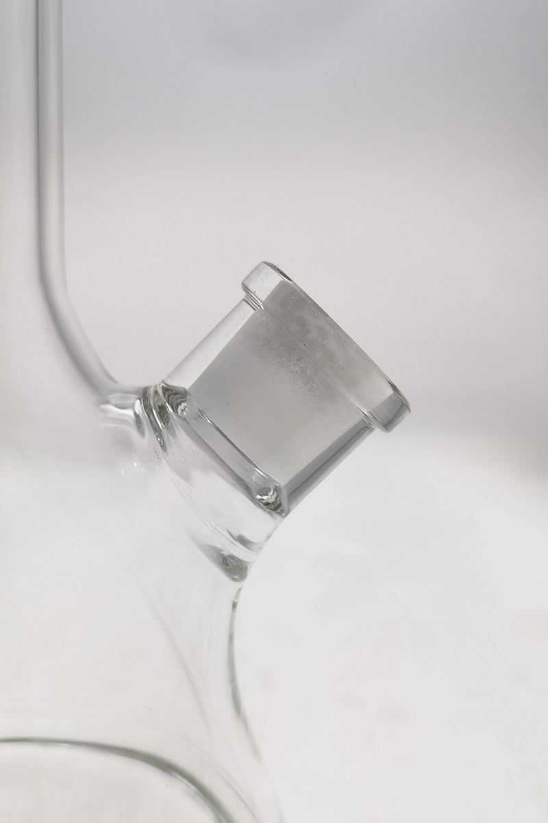 Close-up of TAG 20" Beaker Bong with 18/14MM Downstem and Wavy Sandblasted Logo