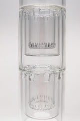 TAG 20" Beaker Bong with Double Interior Showerhead Percolators, 50x9MM Clear Glass, Front View