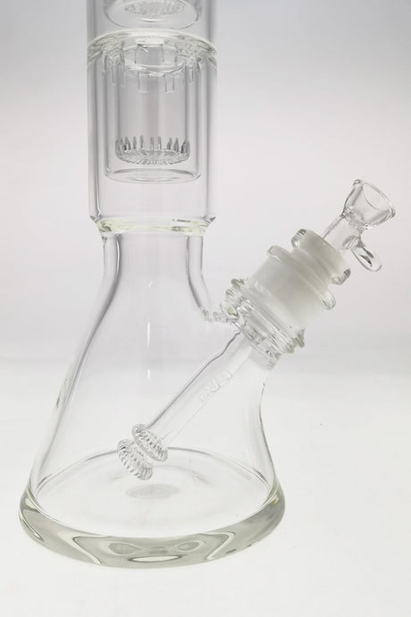 TAG 20" Beaker Bong with Double Interior Showerhead Percolators and Clear Downstem