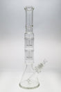 TAG 20" Beaker Bong with Double Interior Showerhead Percolators, 9mm Thickness, Front View