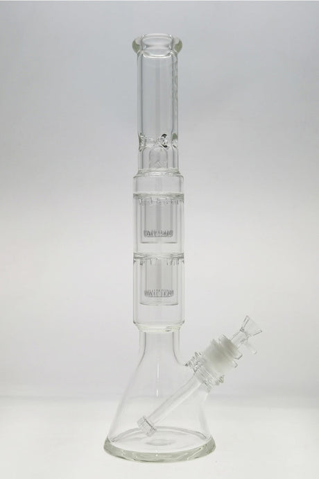 TAG 20" Beaker Bong with Double Interior Showerhead Percolators and Clear Downstem