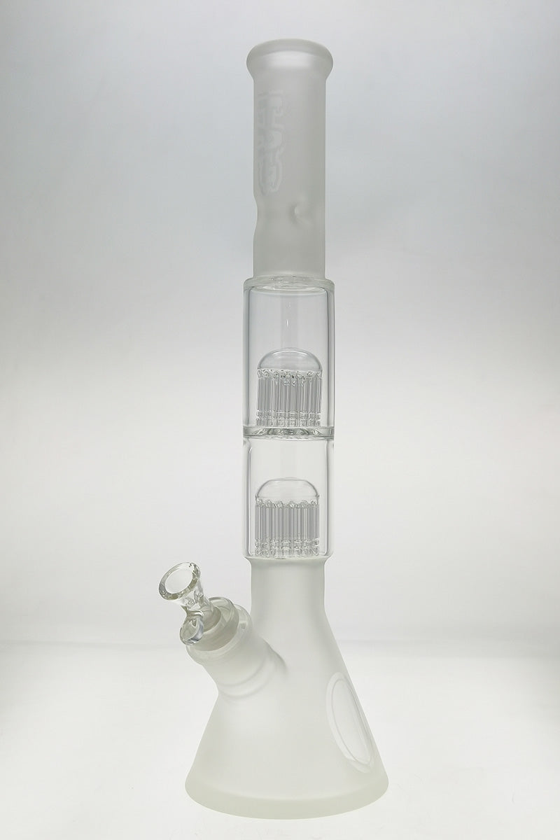 TAG 20" Beaker Bong with Double 16 Arm Tree Percolators, 7MM Thick Glass, Front View