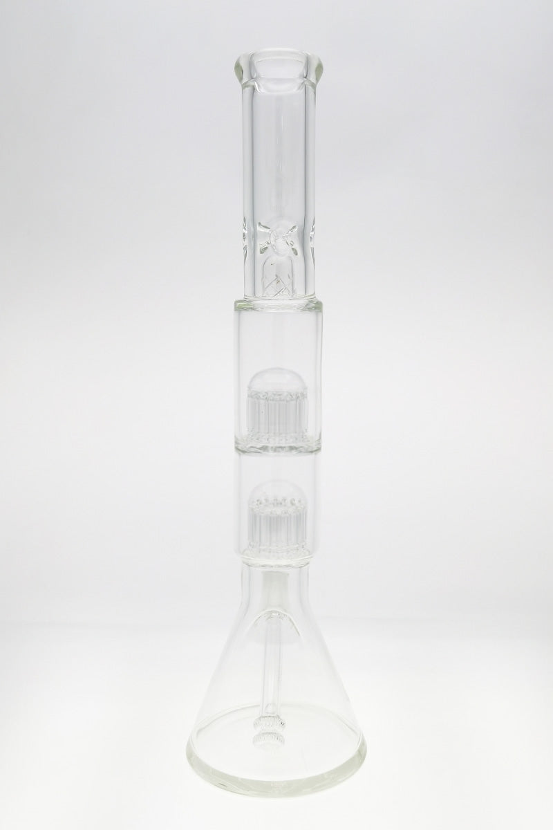 TAG 20" Beaker Bong with Double 16 Arm Tree Percolators, 50x7MM Thick Glass, Front View