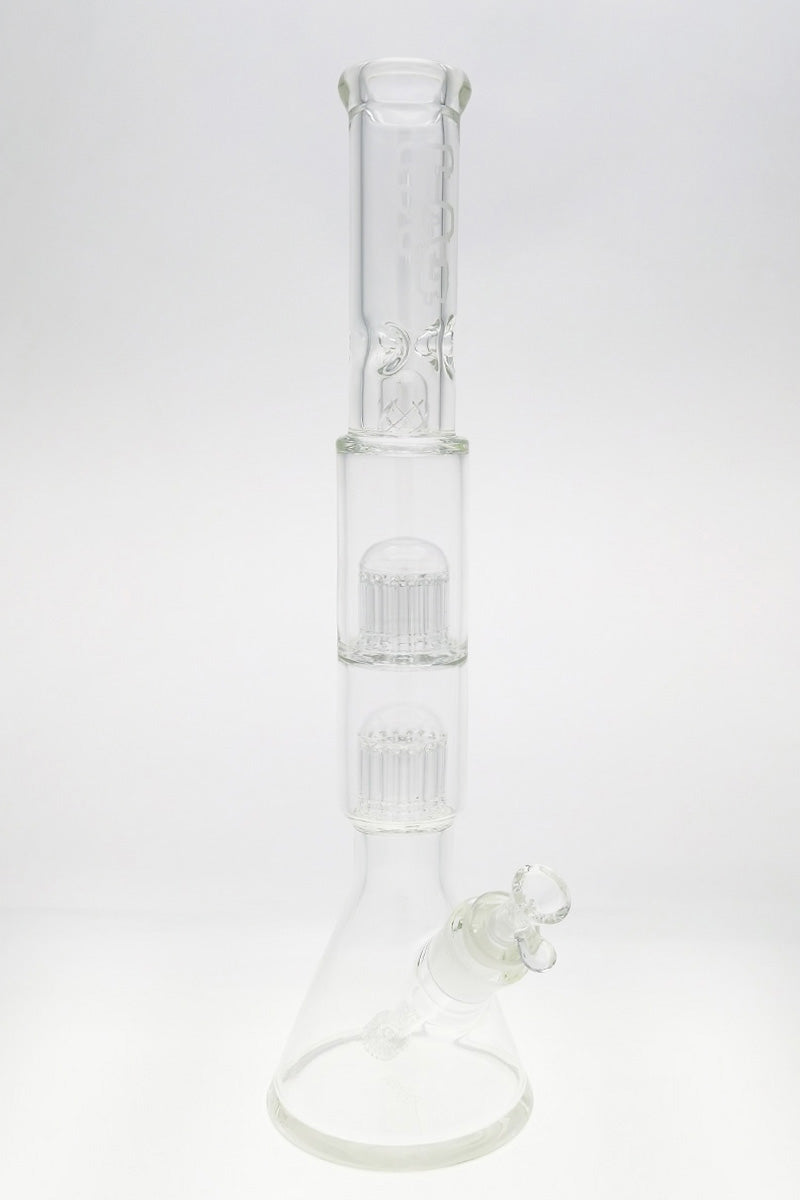 TAG 20" Beaker Bong with Double 16 Arm Tree Percolators, Thick 7mm Glass, Front View